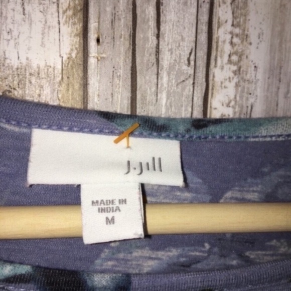 J. Jill Blue Falling Leaves 3/4 Sleeve Blouse - Picture 5 of 5